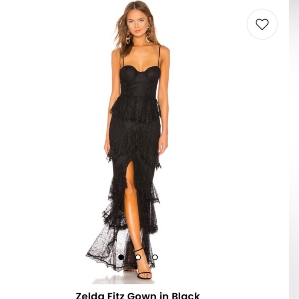Majorelle Zelda Fitz Gown Black NWT small lace